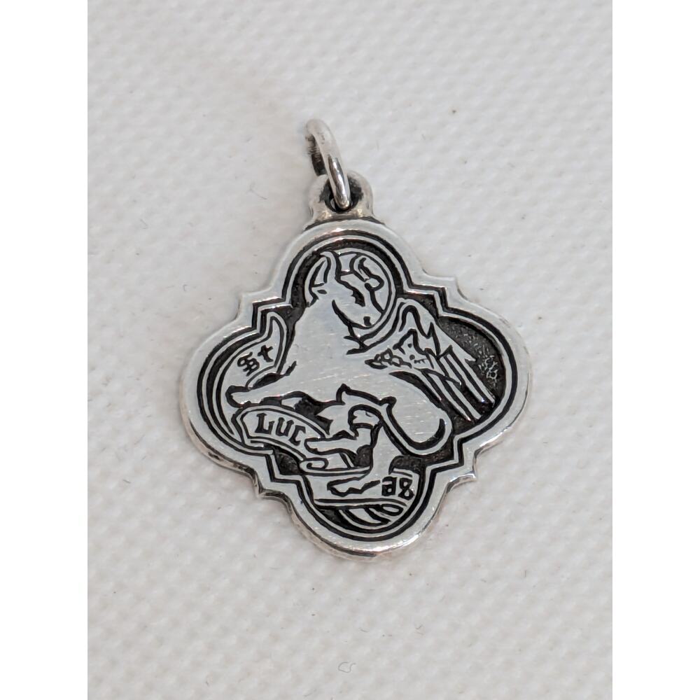 RARE James Avery Retired Sterling Silver St. Luke Pendant Charm Luc Winged Bull